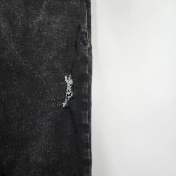 Spanx Distressed Skinny Jeans Women's S High Rise Stretch Black Denim Raw Hem - Picture 5 of 12